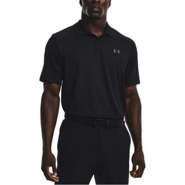 Under Armour Solid Color Breathable Golf Short Sleeve Polo Men Tops Black 1377374-001