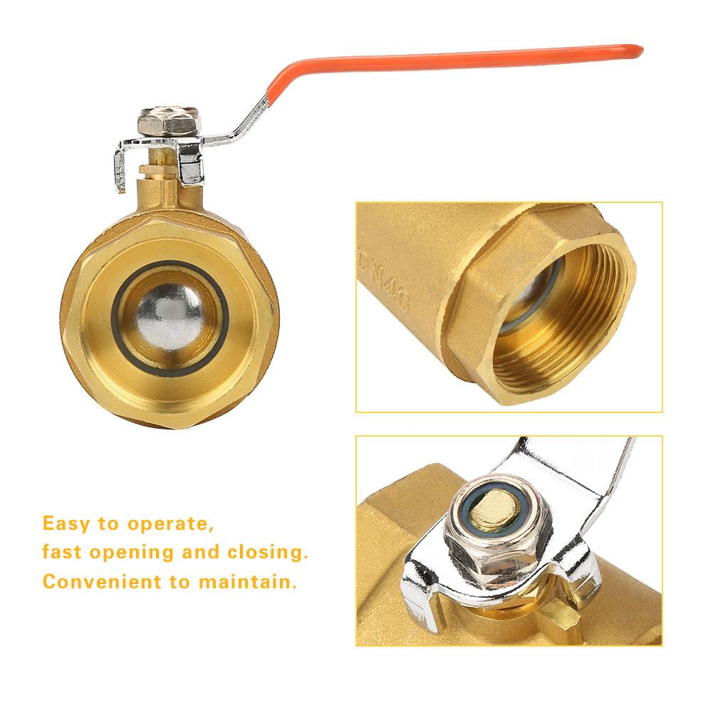 Brass Ball Valve Female Thread Ball Valve 1pc DN40 1-1/2" Brass Pipe Ball Valve 1.6MPa for Water Oil Gas