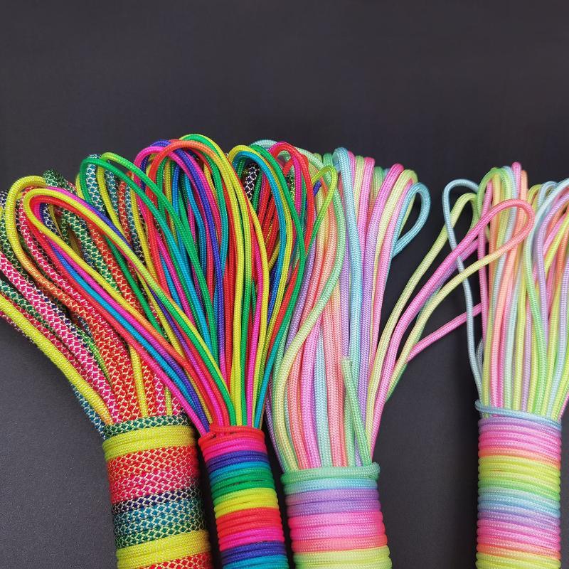 7 Strands Rainbow Paracord 2/3/4mm Parachute Rope Perfect for DIY Bracelet Making Backpacking Outdoor Survival Activities