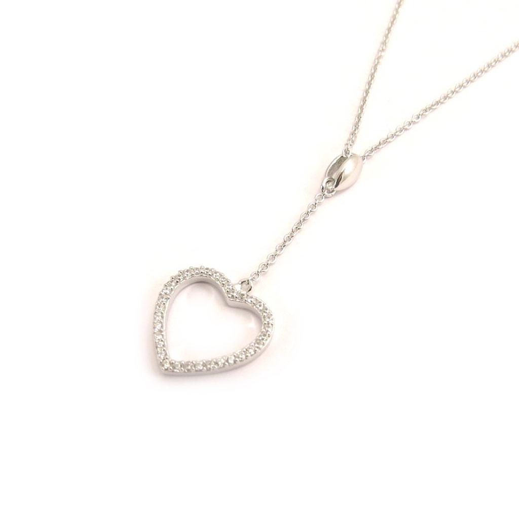 Les Trésors De Lily [L1283] - Silver Necklace 'Love' Silver White (rhodium-plated) - 13x13 Mm