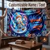 Christmas Winter Theme Throw Blanket Custom Name Text Personalized Blanket Soft Cozy Blanket for Home Sofa Bed