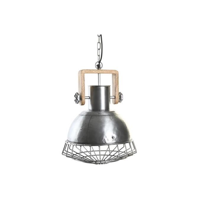 Suspension - Argenté Marron - 50W - Design Loft - Dimensions 31x31x44cm - Intérieur