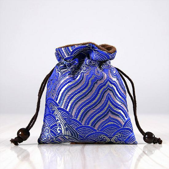 Двухслойный парчовый мешочек для украшений, вышитый вручную