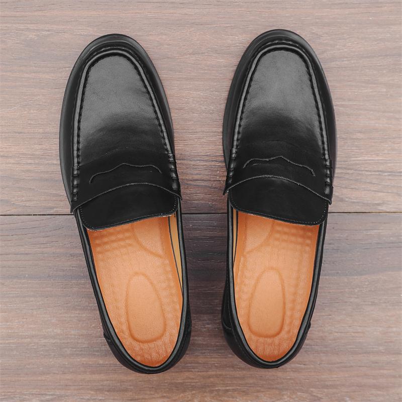 Men's Hand Stitched Leather Slip on Shoes Business Formal Loafers Wedding Party Driving Footwear Leisure Official Casual Flats