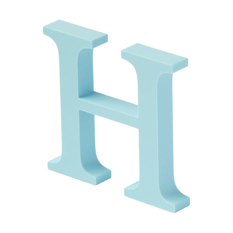 

Generic multicolor alphabet letter mint blue H