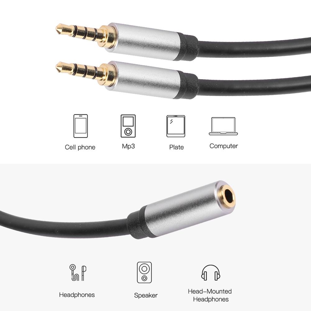 o Cable AUX 3.5mm 1 Female to 2 Male 1 Split in 2 TV Amplifier Speaker Mount Connection