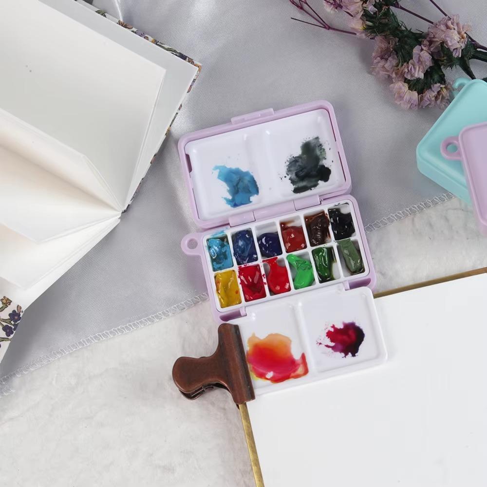 Purple Watercolor Paint Subpackage Palette Pigment Box High-quality Travel Plastic Painting Box