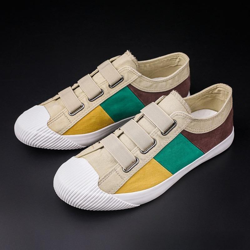 

2025 Лето Новые Мужские парусиновые дышащие повседневные шлепанцы Универсальные пекинские старые кеды Мужская обувь Резиновая подошва 39 грязно-белый