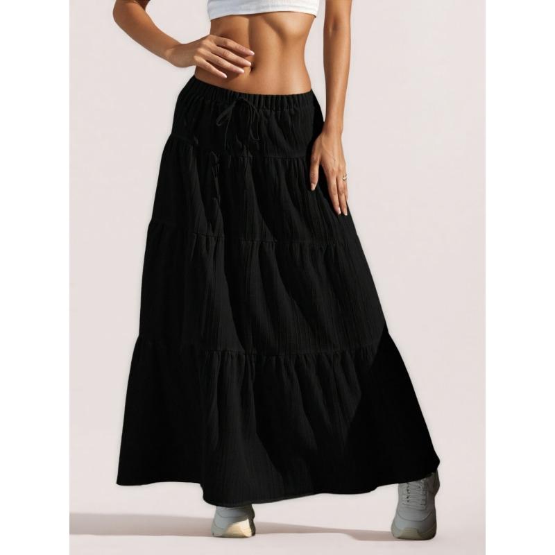 QICED Women's Fashion Casual Solid Color Print  Skirt