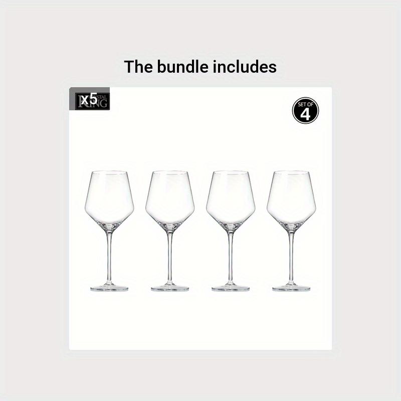 4 Stück/Set B011560 Bleifreies Kristallglas Hochwertiges kristallklares Glas A-Klasse Kristall für Weinproben Hochzeiten Jubiläen oder Weihnachten