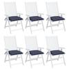 Chair Cushions 6 Pcs. Navy Blue 40 X 40 X 7 Cm Oxford Fabric