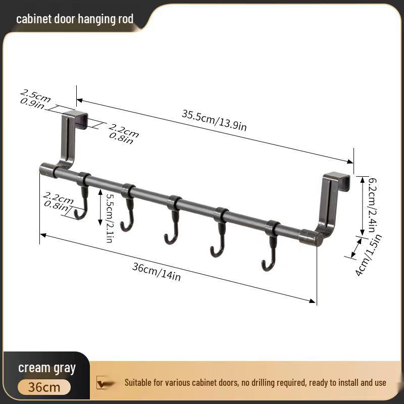 Stainless Steel Multi-Purpose Over-the-Door Towel Rack and Dishcloth Hanger