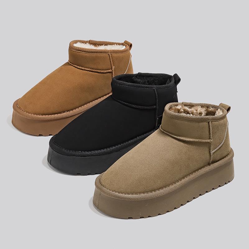 Women's Winter Warm Cotton Platform Snow Boots, Plus Velvet Ankle Boots, Non-Slip Versatile Style