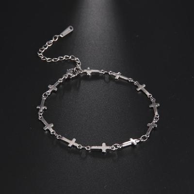 Fashion Cross Bracelet Stainless Steel Adjustable Bracelets Jesus Christian Jewelry Gift for Women Girls