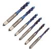 Set de burghie cu filet de 6 bucăți pentru robinet cu filet, standard SUA, cu flaut spiralat, orificiu pentru șurub, robinet Nano acoperit cu albastru pentru R