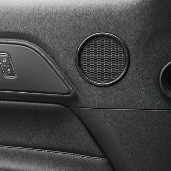 Car Inner Door Speaker Horn Cover Trim 2X For Ford Mustang 2015-23 Bright Black