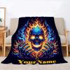 Customize  Name  Blanket Super Mythological Skull Pattern Warm Soft Blankets Home Travel And Comfortable B