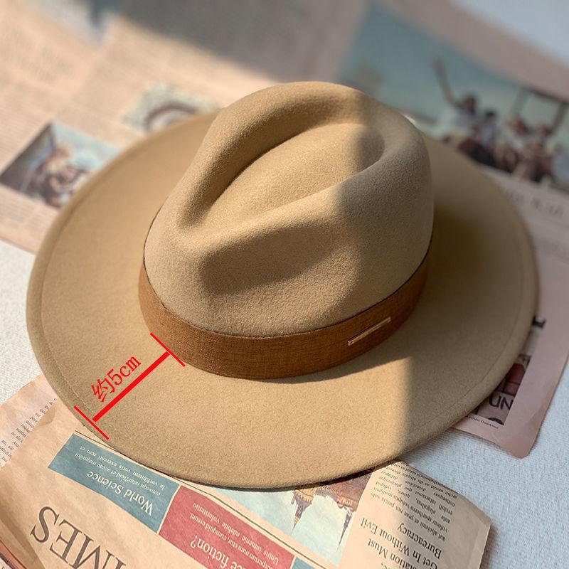Autumn and Winter Woolen Hat French New Versatile Fashion Elegant Top Hat Showing the Face Small Flat Edge Hat British Jazz Hat