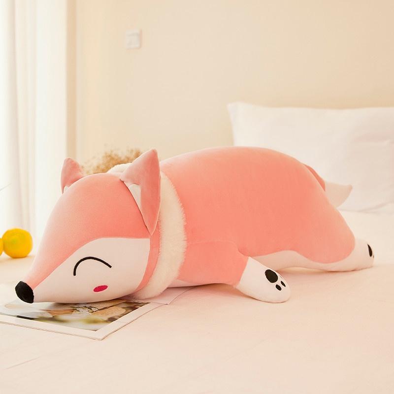 Large Fox Plush Toy Soft Stuffed Animal Pillow Creative Gift For Girls Birthday Present 35cm 50cm 60cm 70cm 90cm 1.2m