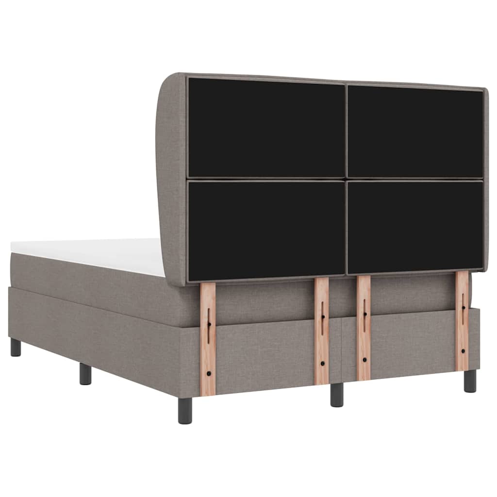 Box Spring Bed with Headboard Taupe 160 X 200 Cm Fabric