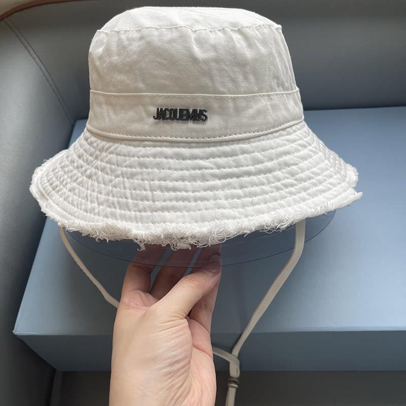 Designer Fisherman Hat Personalized Trend Letters Wide Eave Cap Summer Solid Color Sunproof Hanging Rope Bucket Hat for Adults