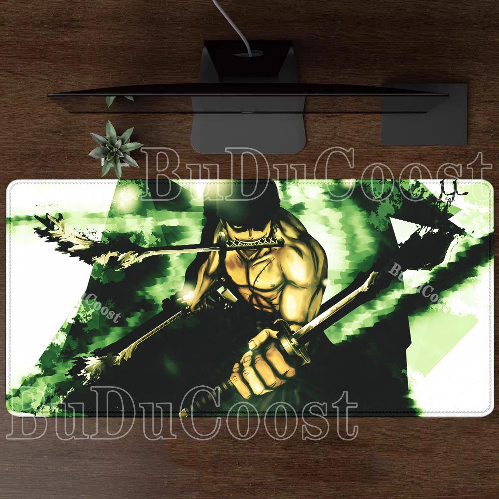 Anime Mouse Pad Roronoa Zoro One Piece Computer HD printing Gaming Mousepad PC Keyboard Carpet Non-Slip Office esports Desk Mat