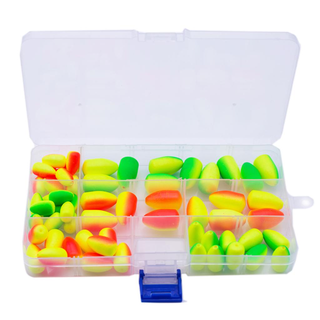 Angelposen 60 PCS Pompano Posen für Angeln Rigs Posen Fliegenfischen Posen Helle Farbe mit