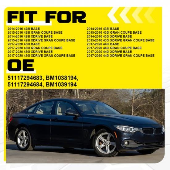 Fit BMW 2015-2016 428I 435I Black Front Bumper Fog Light Cover Bezel Left+Right