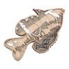 Hohle Holzfischfigur Mehrschichtige Buchsbaum-Dekorations-Hohlholzfisch-Streifen für Zuhause, Büro, Kantine, Barsch