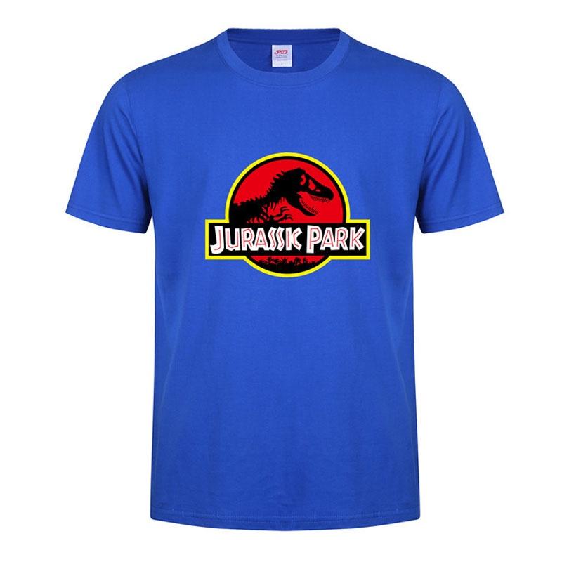 T-shirt Elegante da Uomo Jurassic Park Logo Originale Film T-rex Dinosauro Per Fan