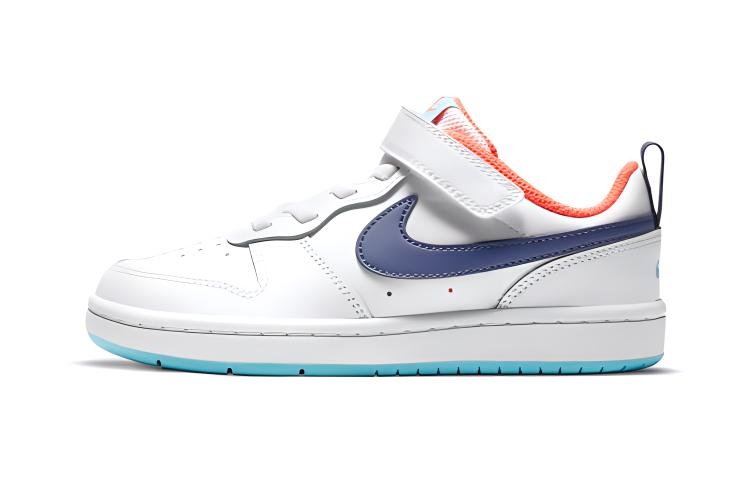 

Nike Court Borough 2 Support Low top Kids Skateboarding Shoes White Blue Orange Children Aged 3 7 Years Old BQ5451-112 28