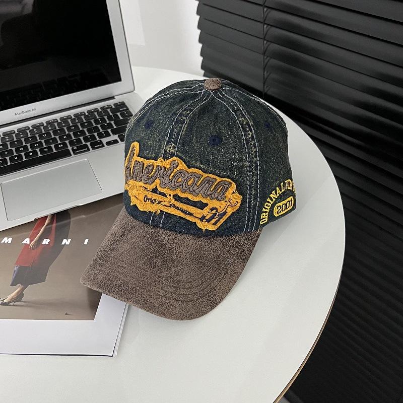 

Уличная мода ретро бейсболки для мужчин и женщин буквы рваные солнцезащитные шляпы дорожные козырьки для женщин