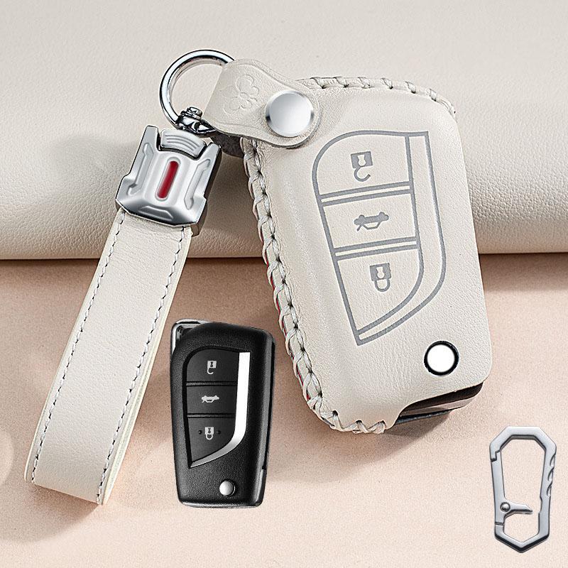 Leather Shell Key Fob Case Cover For Toyota Auris Corolla Reiz Avensis Verso Yaris Aygo Rav4 Scion TC IM 2015 2016 Keychain Bag