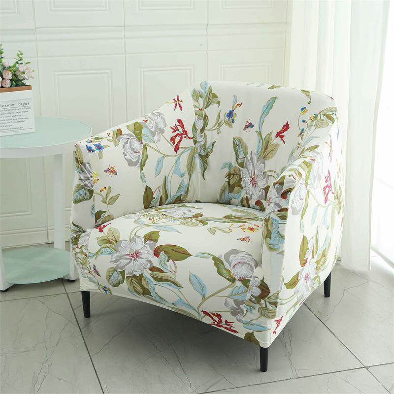 All-inclusive Tub Chair Cover Furniture Protector Stretch Fabric Armchair Sofa Cover Internet Cafe Bar Office Couch Slipcover
