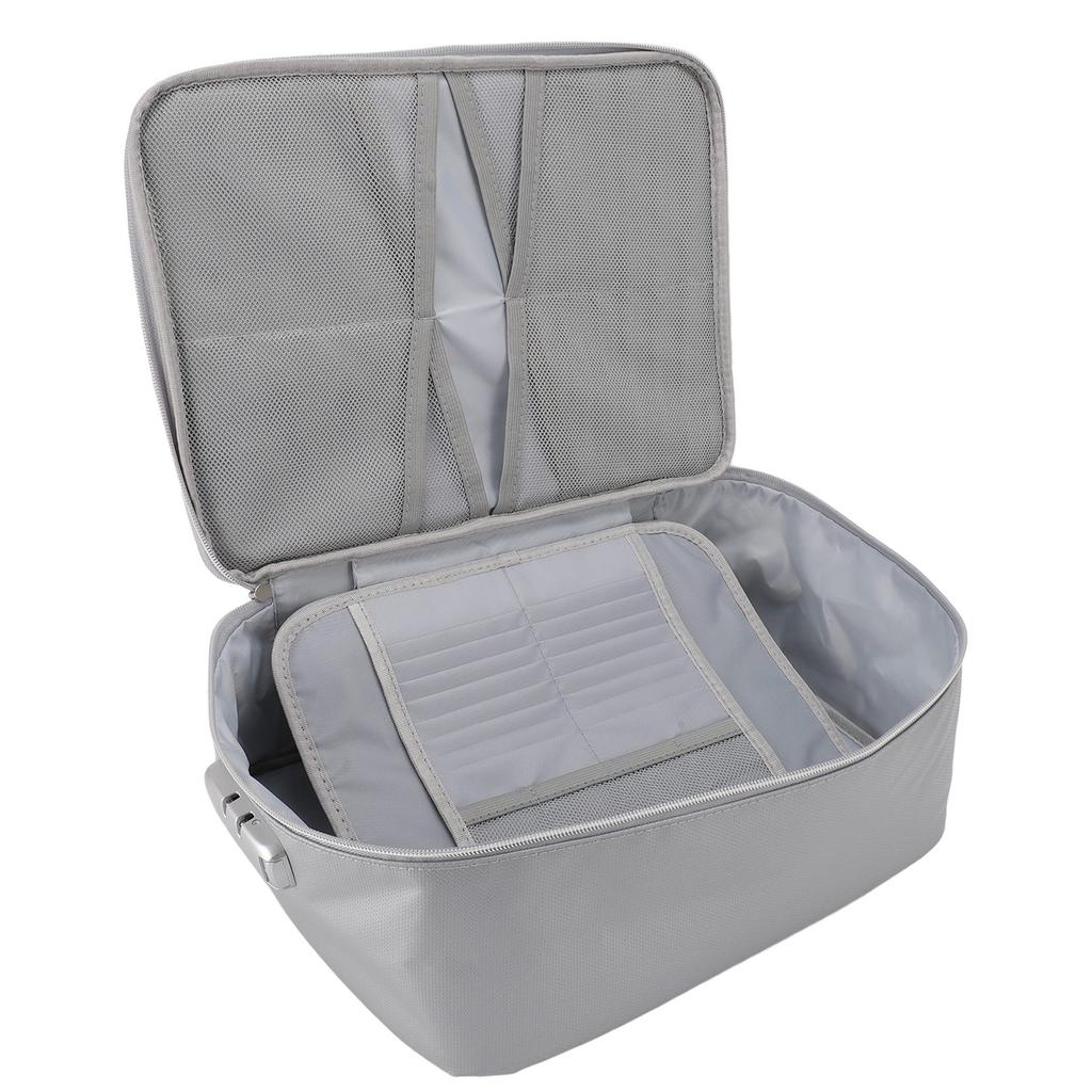 Fireproof Waterproof Document File Organizer Box Portable Home Travel Safe Storage Box with Lock