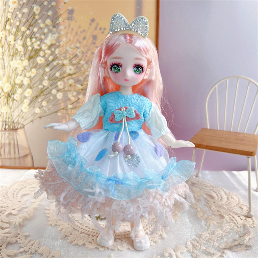 3D Eyes BJD Doll with Clothes Removable Joints Doll Simulated Eye Hinge Doll  Kids Toy