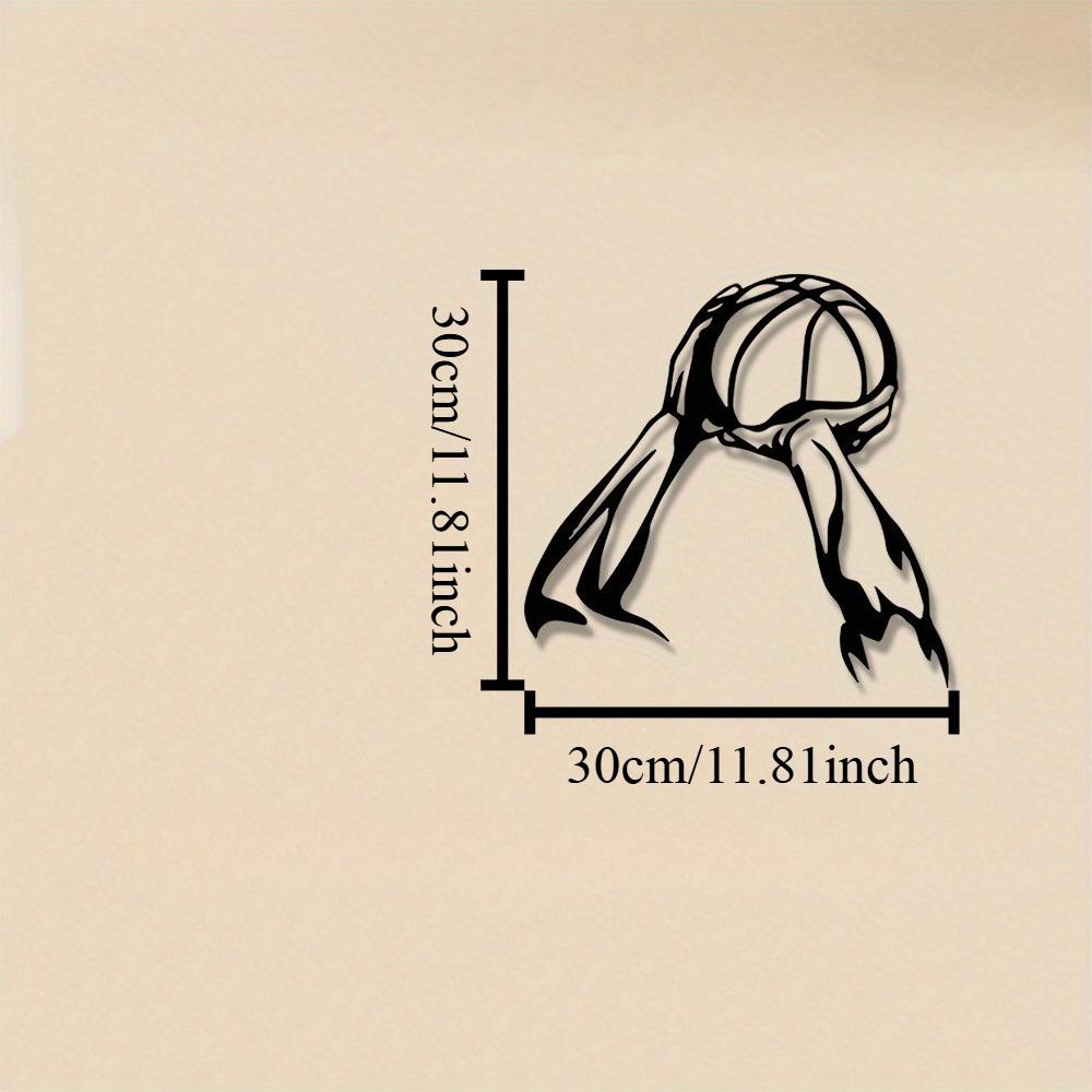 

Vintage Basketball Wall Art, Powder-Coated Metal Sculpture, Book Lover Gift for Home Library Study Room, Flat 2D Statue 12in