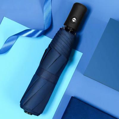 Fully Automatic Black Rubber Umbrella with Umbrella with Larger Size