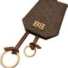 Bally Classic Horsebit Key Pouch Monogram Print Lanyard Bag Unisex Key Pouch Brown 6239187