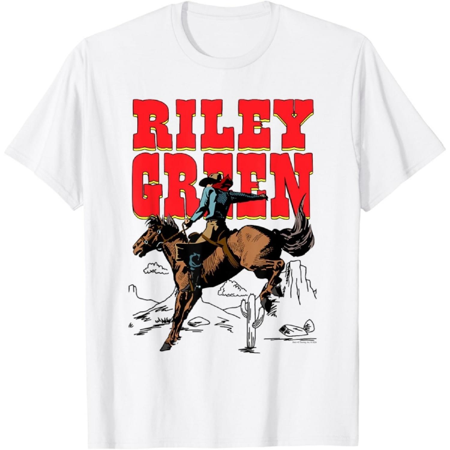 Ковбойская футболка Riley Green для верховой езды по пустыне S белый