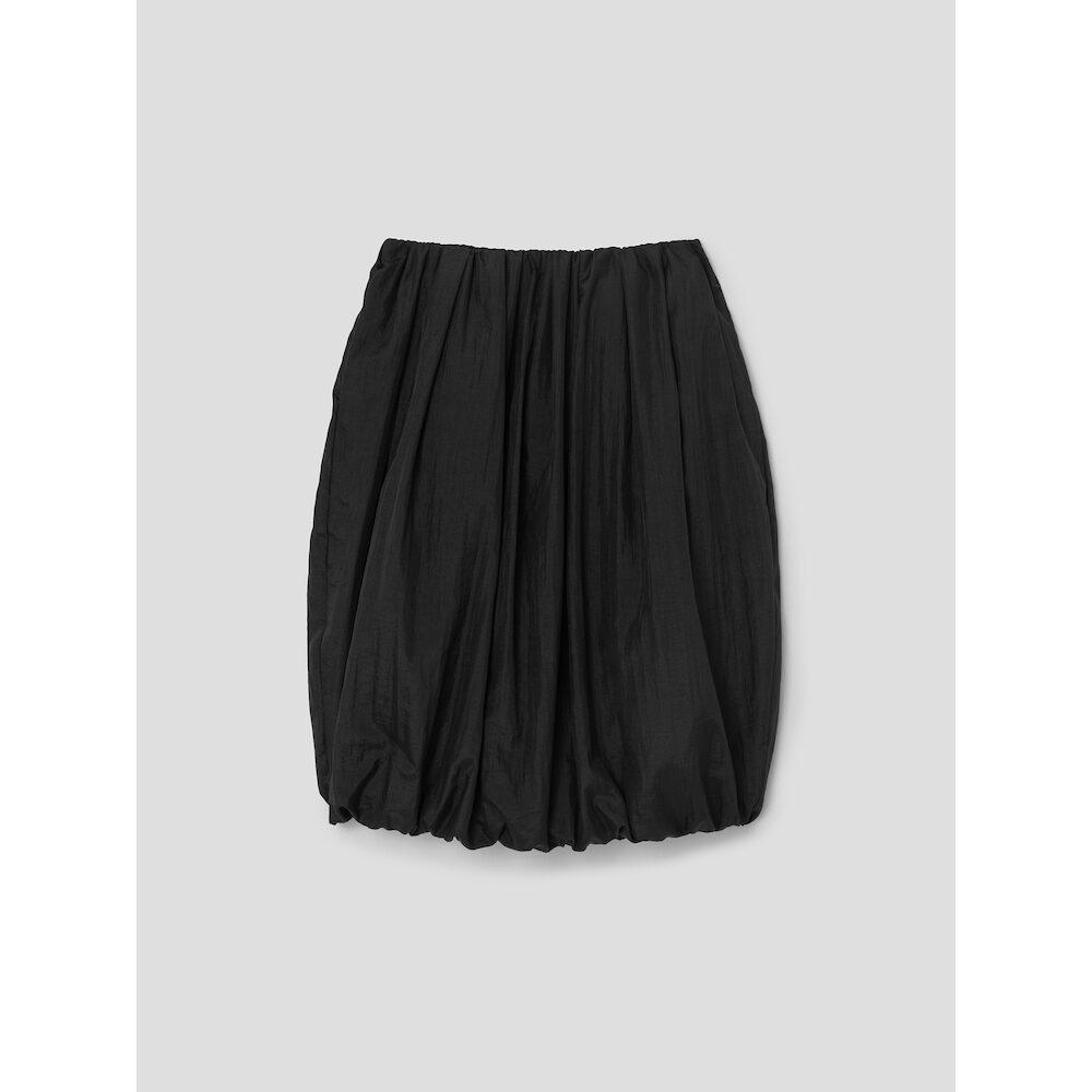 Anggae Balloon Padded Midi Skirt Black