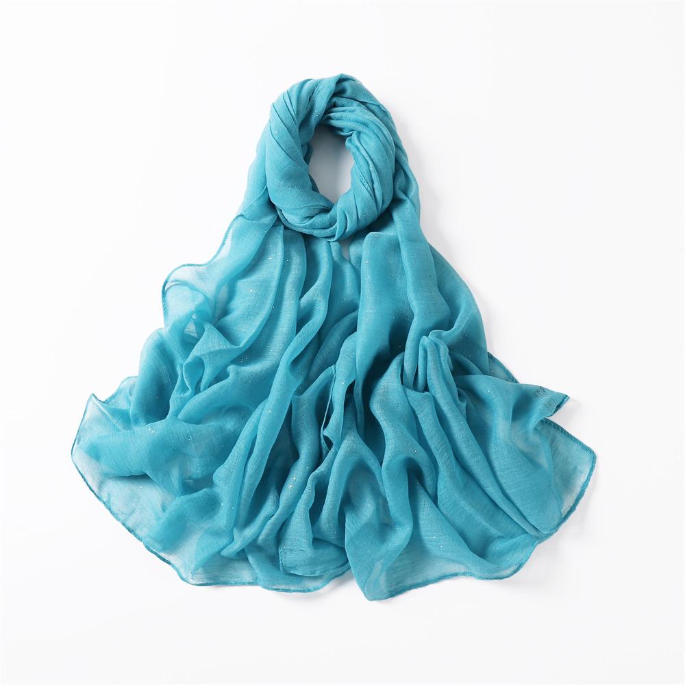 New Summer Shiny Voile Cotton Linen Women Scarf Girls Solid Sunscreen Thin Scarves Soft Foulard Shawl Casual Female Wrap Shawls