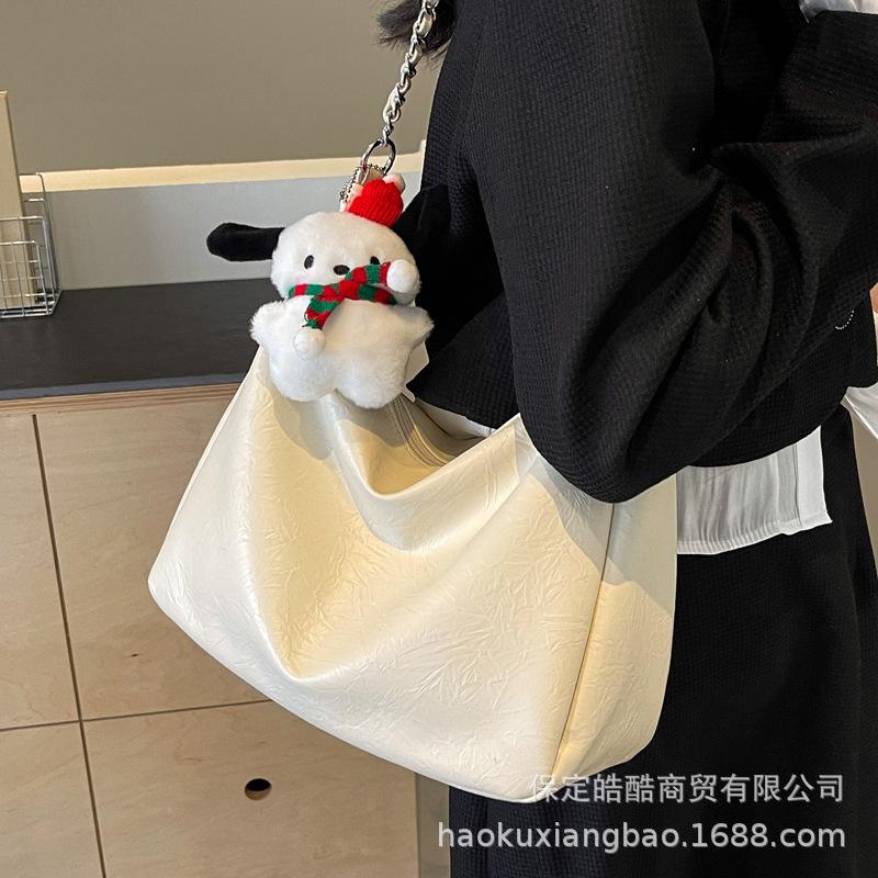 Bag Women's 2025 New Trendy Fashion Commuter Tote Bag Versatile Casual Large Capacity Underarm Bag Crossbody Chain Bag