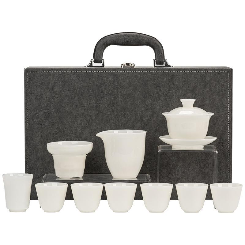 High-end Ice Seed Jade Porcelain Tea Set Gift Box with Hand Gift Business Company Wine Industry High-end Gifts