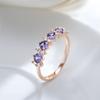 Vintage Purple Zircon Rings for Women Gold Color Wedding Party Jewelry Gift