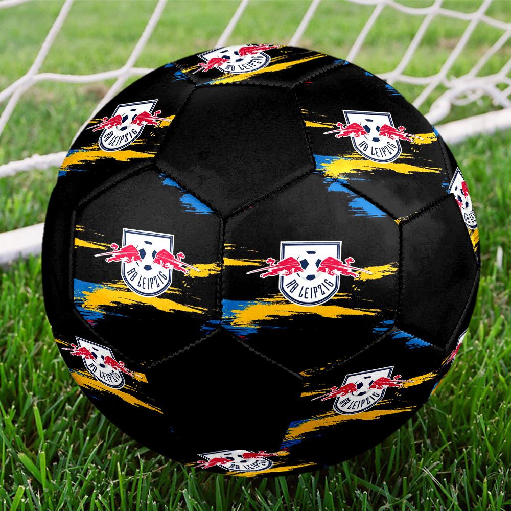 RB Leipzig Indoor Soccer Ball Colorful All Ages Size 5 Machine Stitched PVC Competition Ready Durable High-Bounce