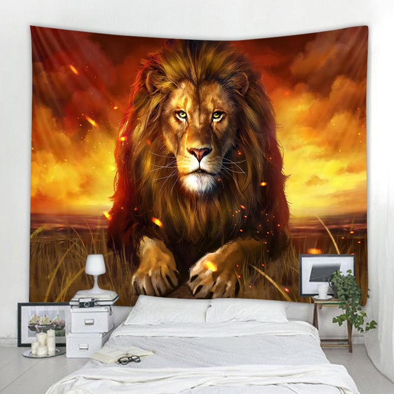 Löwe Tiger Dekoration Wandteppich Mandala Bohemian Hippie Wanddekoration Wandteppich Vorhang hängend Schlafzimmer Wohnzimmer