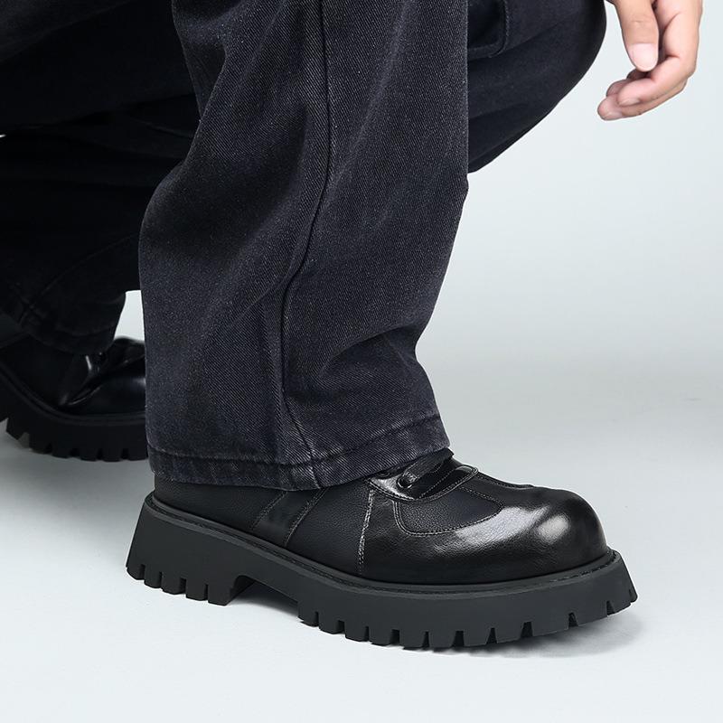 Autumn and winter new men's shoes platform heightening derby shoes men's retro business commuting fashion versatile casual big head leather shoes