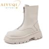 Fashion AIYUQI Women Chelsea Boots Genuine Leather 2025 New Warm Winter Boots Women Non Slip British Style Front Zipper Women Booties