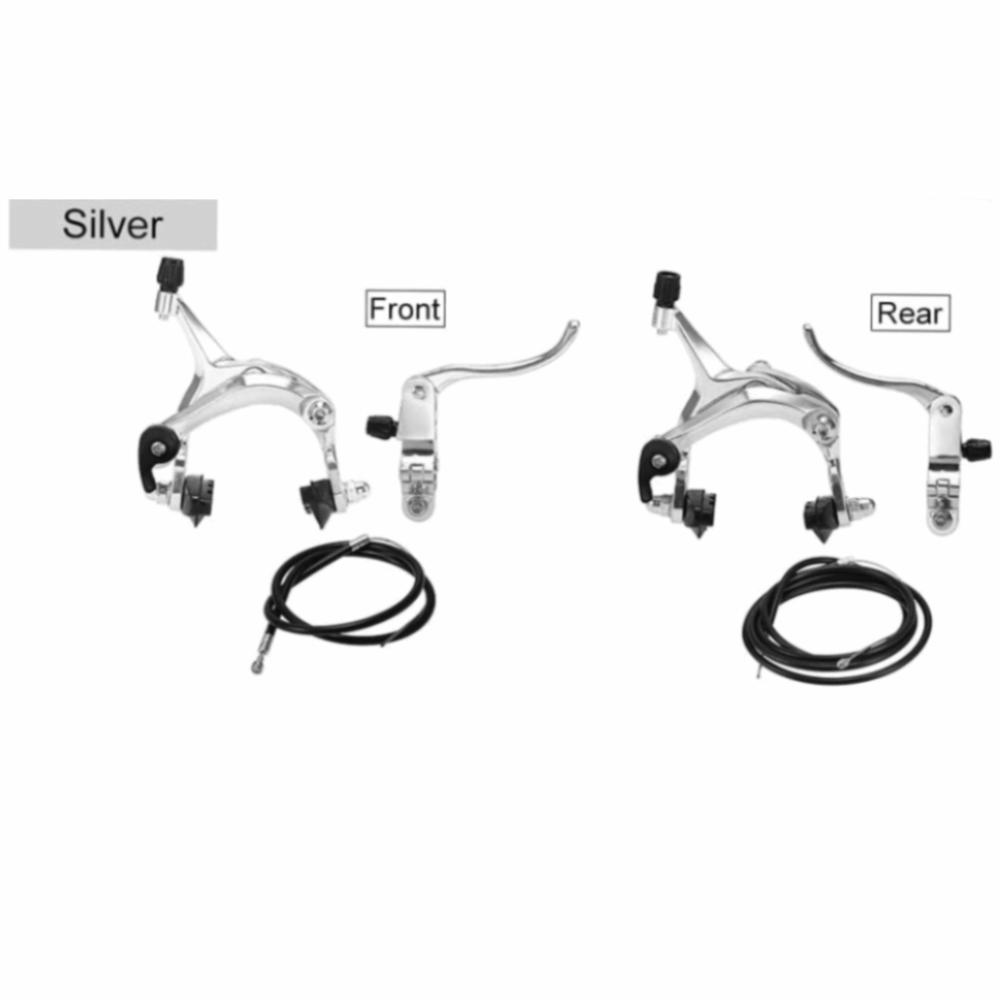 Easy Installation Bicycle Caliper Brake Set Silver C Brake Caliper Bike Brake Kit Bike Repair